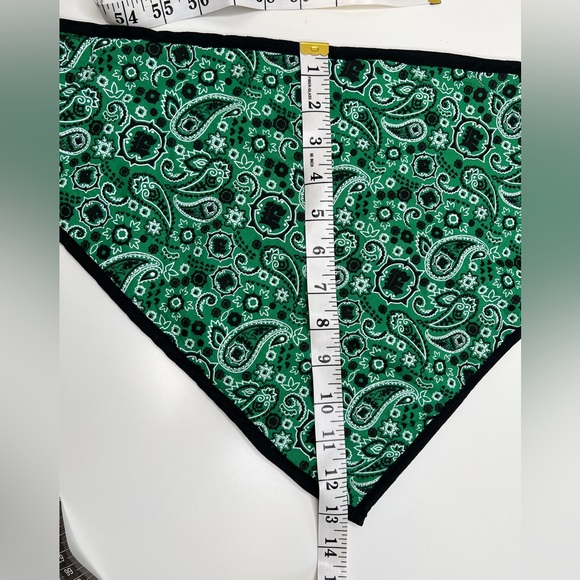 Green Paisley Dog Bandana - Picture 10 of 11